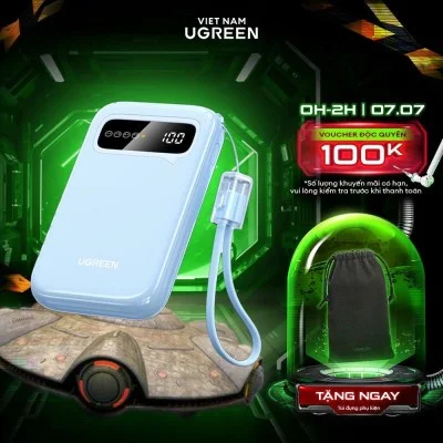 باور بانك يو جرين بسعه 10000 مللي امبير سريح الشحن بقدره 20 واط - أزرق